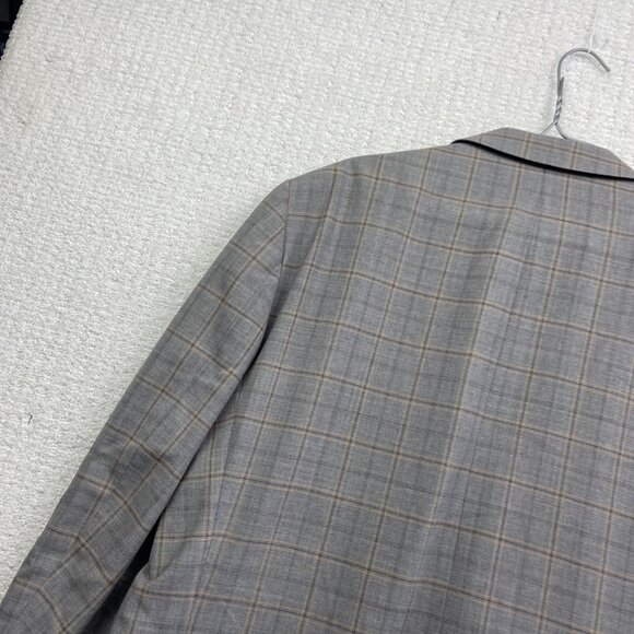 Peter Millar Blazer Men's 46T Sports Coat Jacket 100% Wool Plaid Grey / Orange - Picture 16 of 16